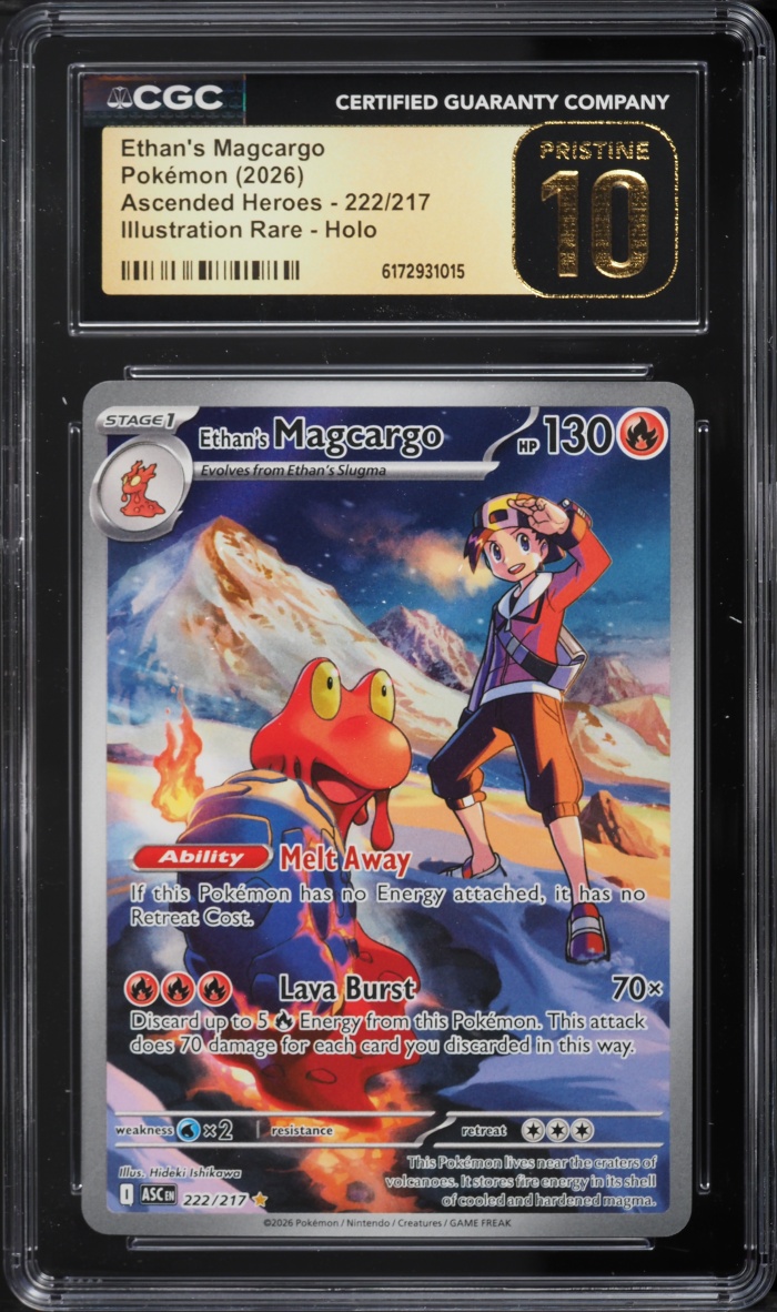 2026 Pokemon Mega Evolution Ascended Heroes IR Ethan's Magcargo #222 CGC 10 PRISTINE