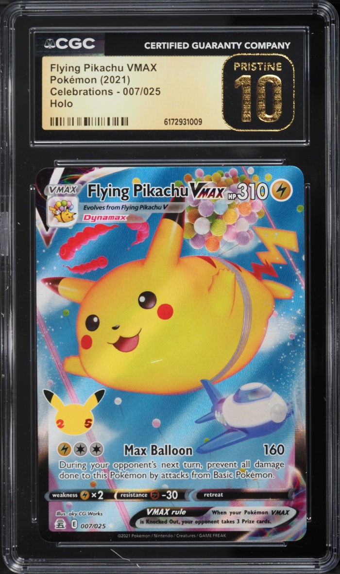 2021 Pokemon Sword & Shield Celebrations Full Art Flying Pikachu VMAX #7 CGC 10 PRISTINE