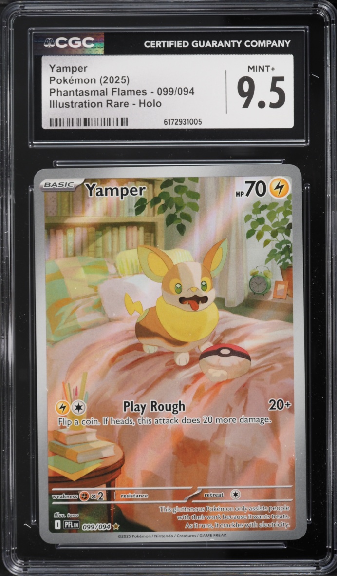 2025 Pokemon Mega Evolution Phantasmal Flames IR Yamper #99 CGC 9.5 MINT+