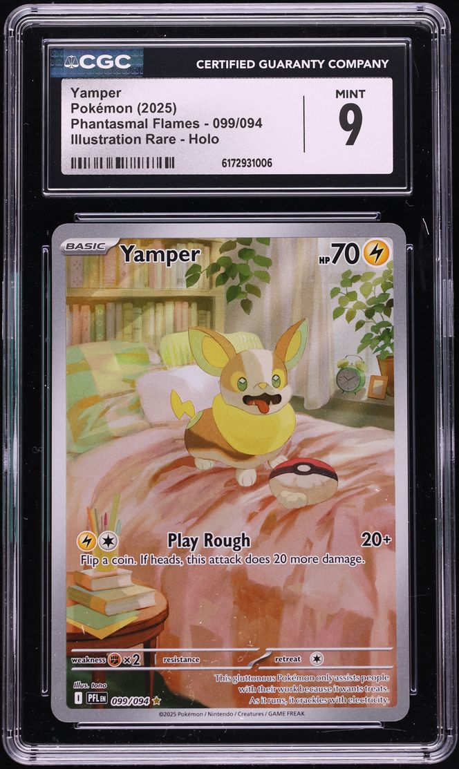 2025 Pokemon Mega Evolution Phantasmal Flames IR Yamper #99 CGC 9 MINT