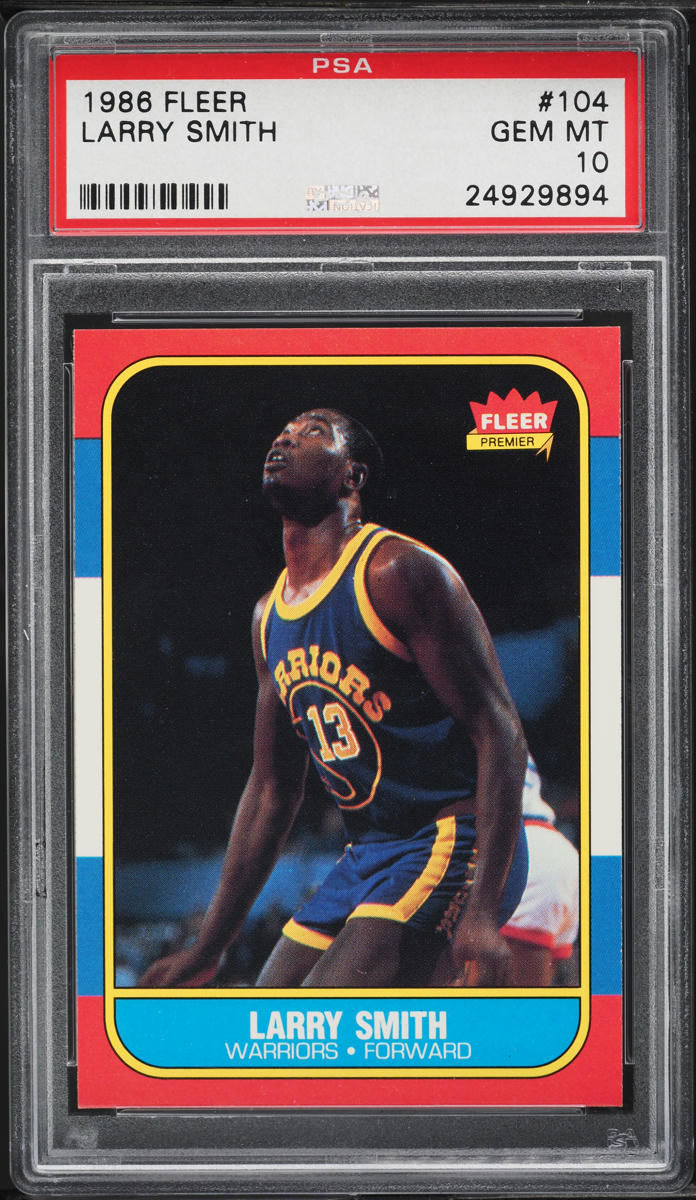 1986 Fleer Basketball Larry Smith ROOKIE #104 PSA 10 GEM MINT