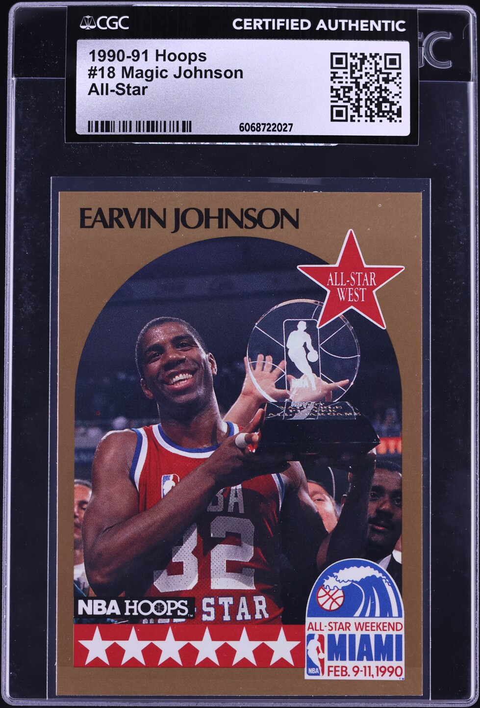 1990 Hoops All-Star Magic Johnson #18 CGC AUTH on Fanatics Collect