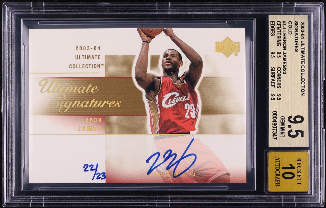 2003 Ultimate Collection Gold LeBron James ROOKIE AUTO /23 #LJ BGS 9.5 GEM MINT