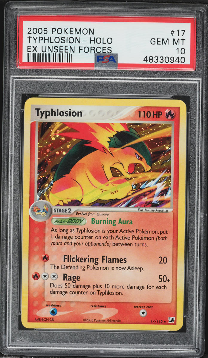 2005 Pokemon EX Unseen Forces Holo Typhlosion #17 PSA 10 GEM MINT