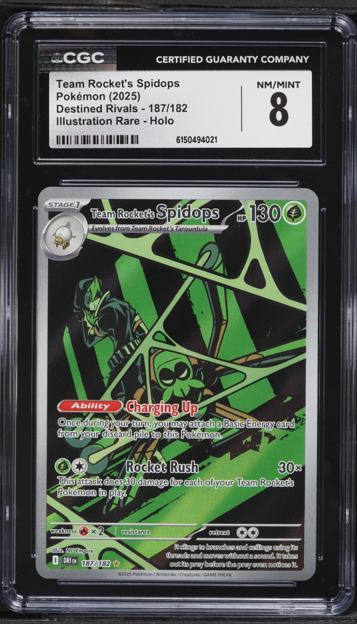 2025 Pokemon Scarlet & Violet Destined Rivals IR Team Rocket's Spidops #187 CGC 8 NM-MT