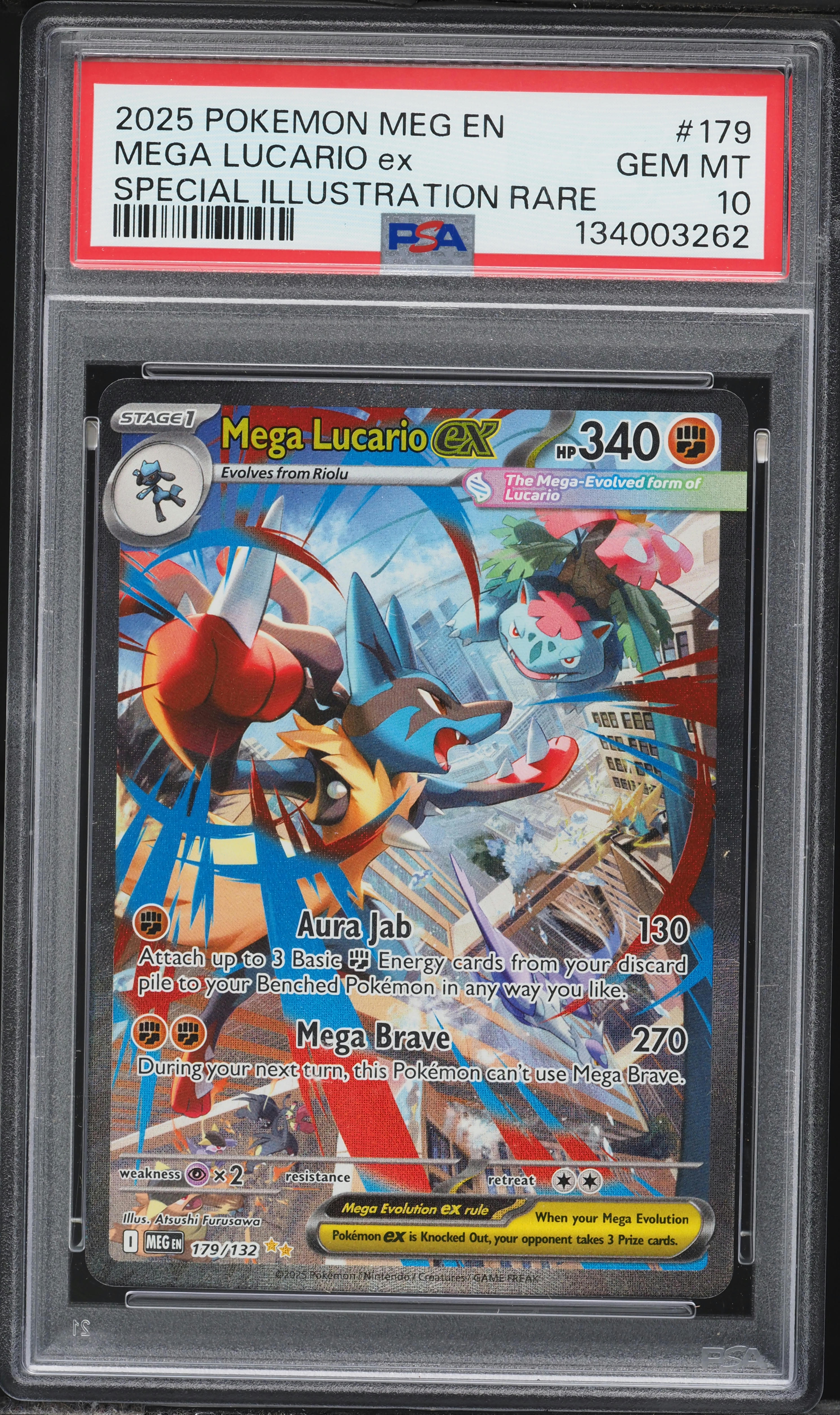 2025 Pokemon Mega Evolution SIR Mega Lucario EX #179 PSA 10 GEM MINT