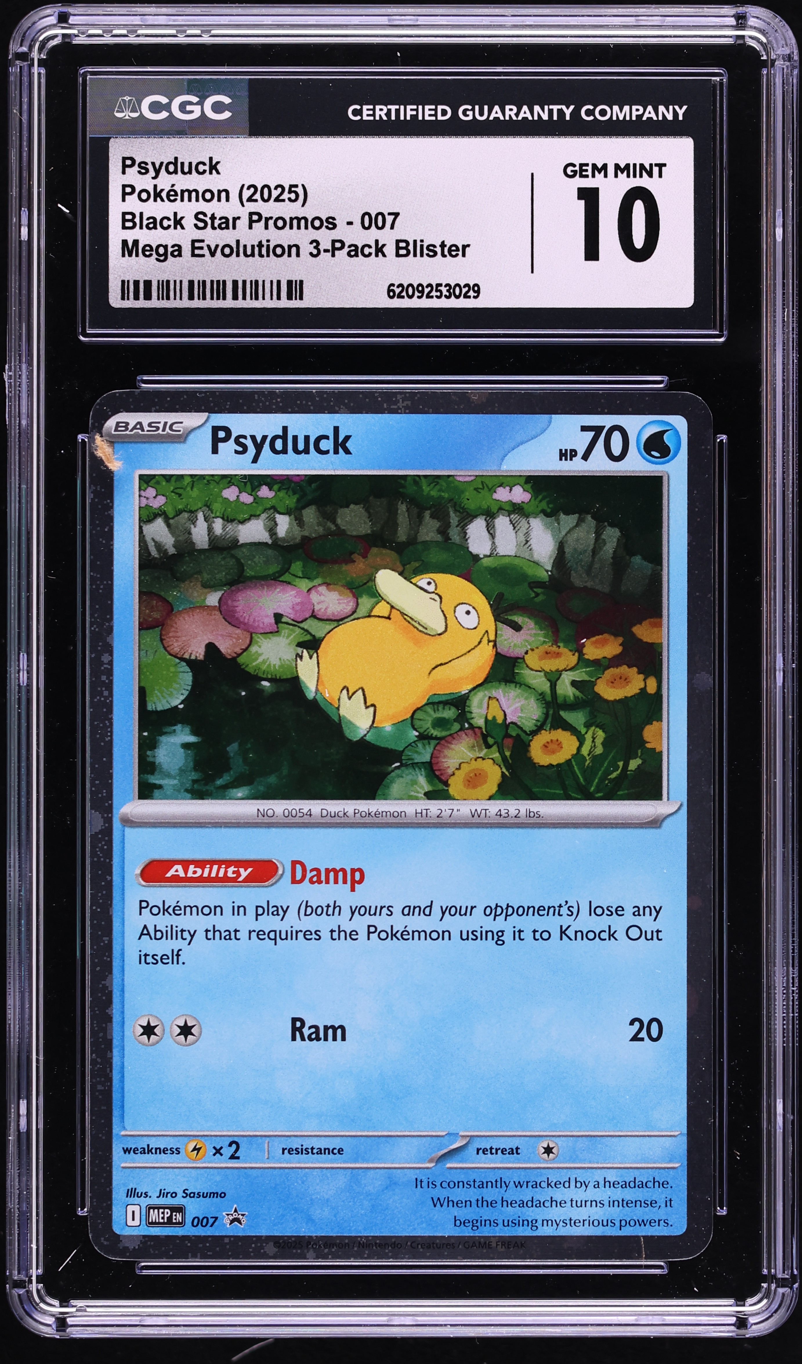 2025 Pokemon Mega Evolution Black Star Promo Psyduck #7 CGC 10 GEM MINT