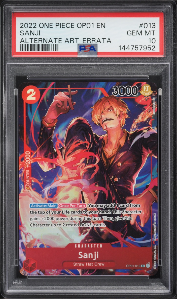 2022 One Piece Romance Dawn Alt Art Sanji #OP01-013 PSA 10 GEM MINT