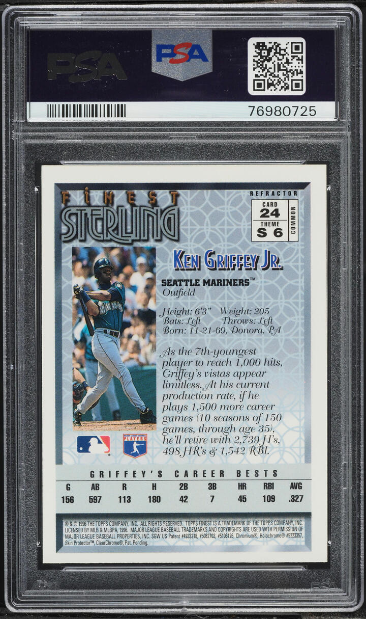 1996 Finest Refractor Ken Griffey Jr. #24 PSA 9 MINT