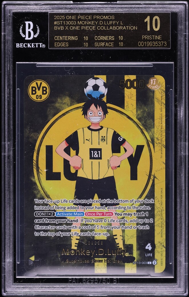 2025 One Piece Promo BVB Monkey D. Luffy #ST13-003 BGS 10 PRISTINE, BLACK LABEL