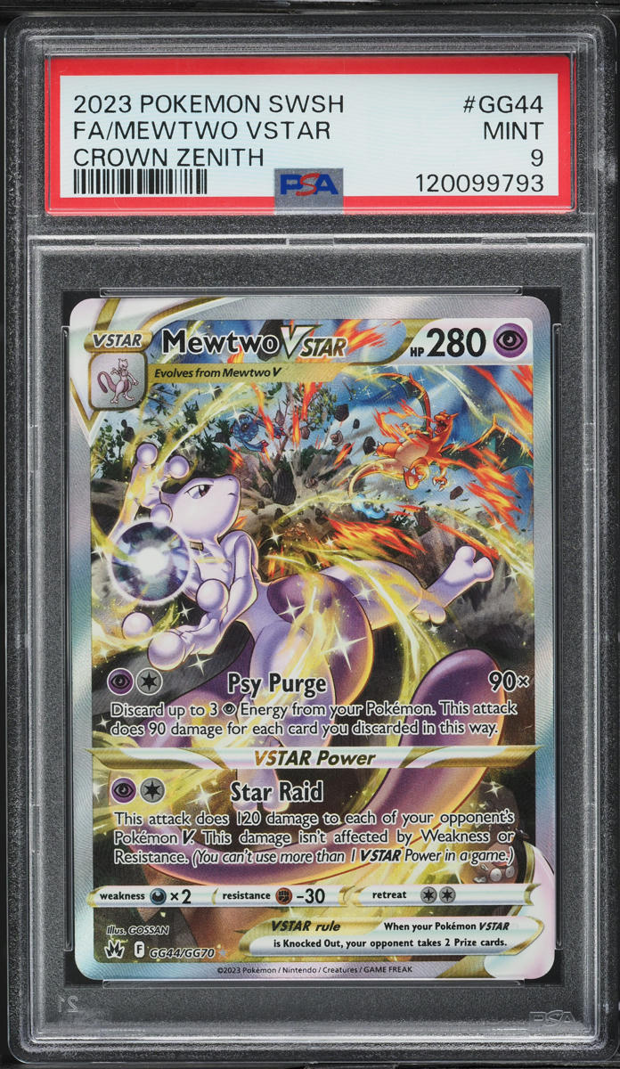 2023 Pokemon Sword & Shield Crown Zenith Alt Art Mewtwo VSTAR #GG44 PSA 9 MINT