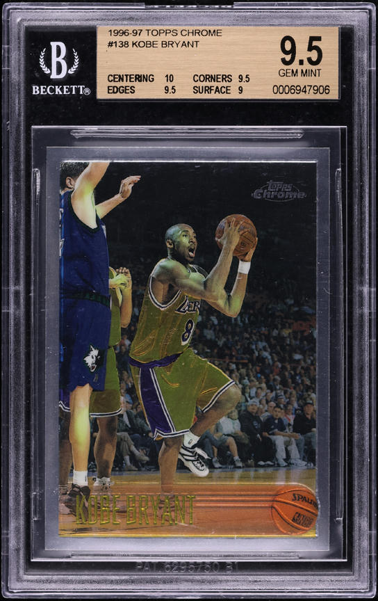 1996 Topps Chrome Youthquake Kobe Bryant ROOKIE #YQ15 PSA 9 MINT