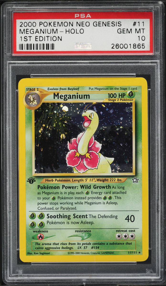 2000 Pokemon Neo Genesis 1st Edition Holo Meganium #11 PSA 10 GEM MINT