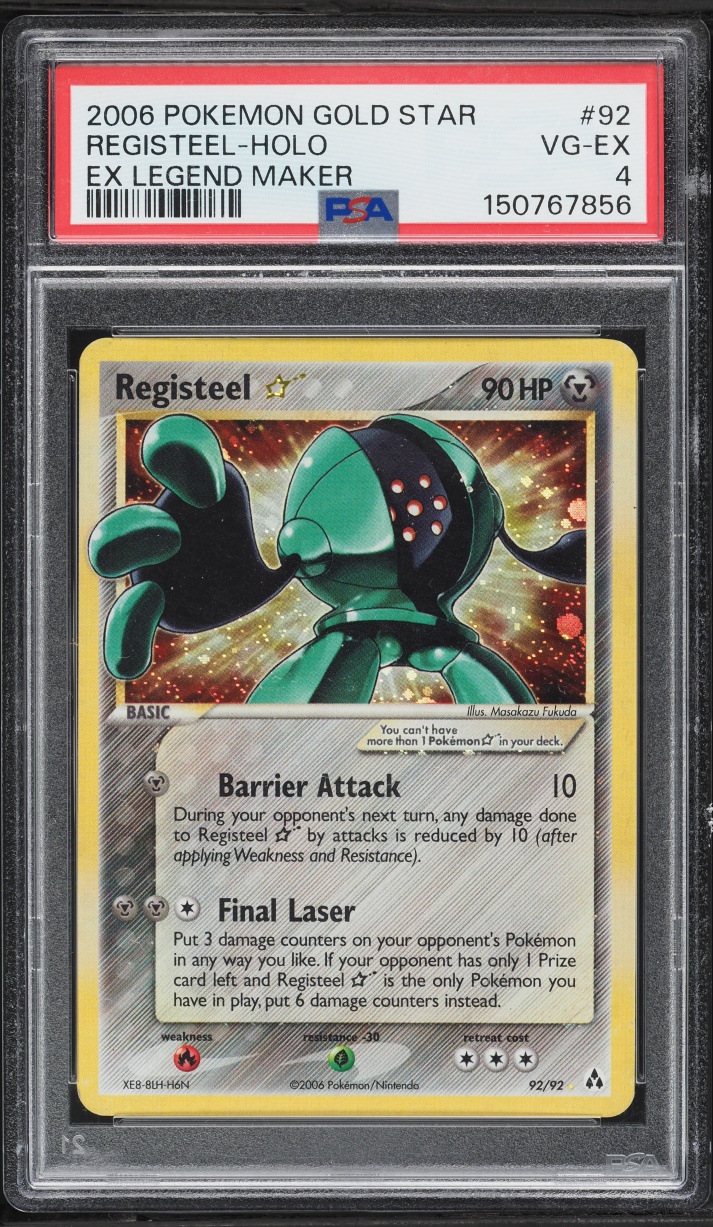 2006 Pokemon EX Legend Maker Holo Registeel Gold Star #92 PSA 4 VGEX