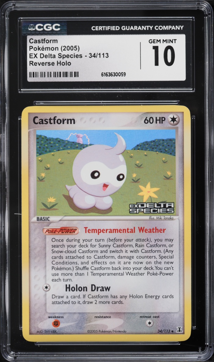 2005 Pokemon EX Delta Species Reverse Holo Castform #34 CGC 10 GEM MINT