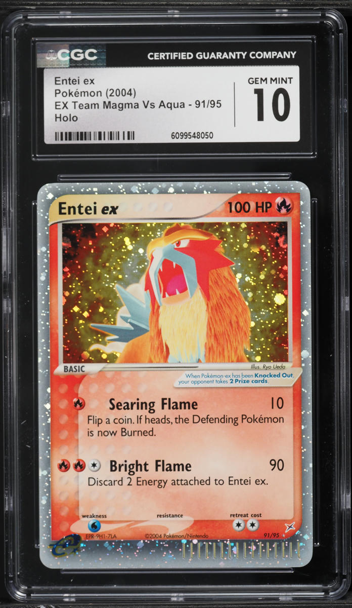 2004 Pokemon EX Team Magma Vs Aqua Holo Entei ex #91 CGC 10 GEM MINT