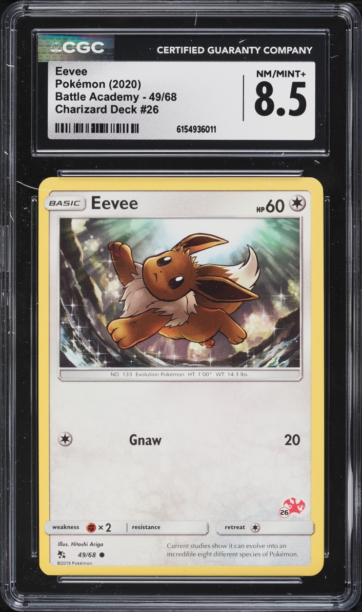 2020 Pokemon Sword & Shield Battle Academy Charizard Deck Eevee #49 CGC 8.5 NM-MT+