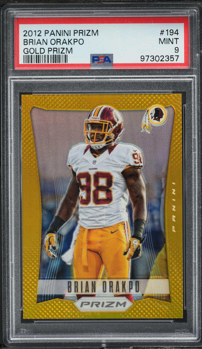 2012 Panini Prizm Gold Brian Orakpo 10/10 #194 PSA 9 MINT