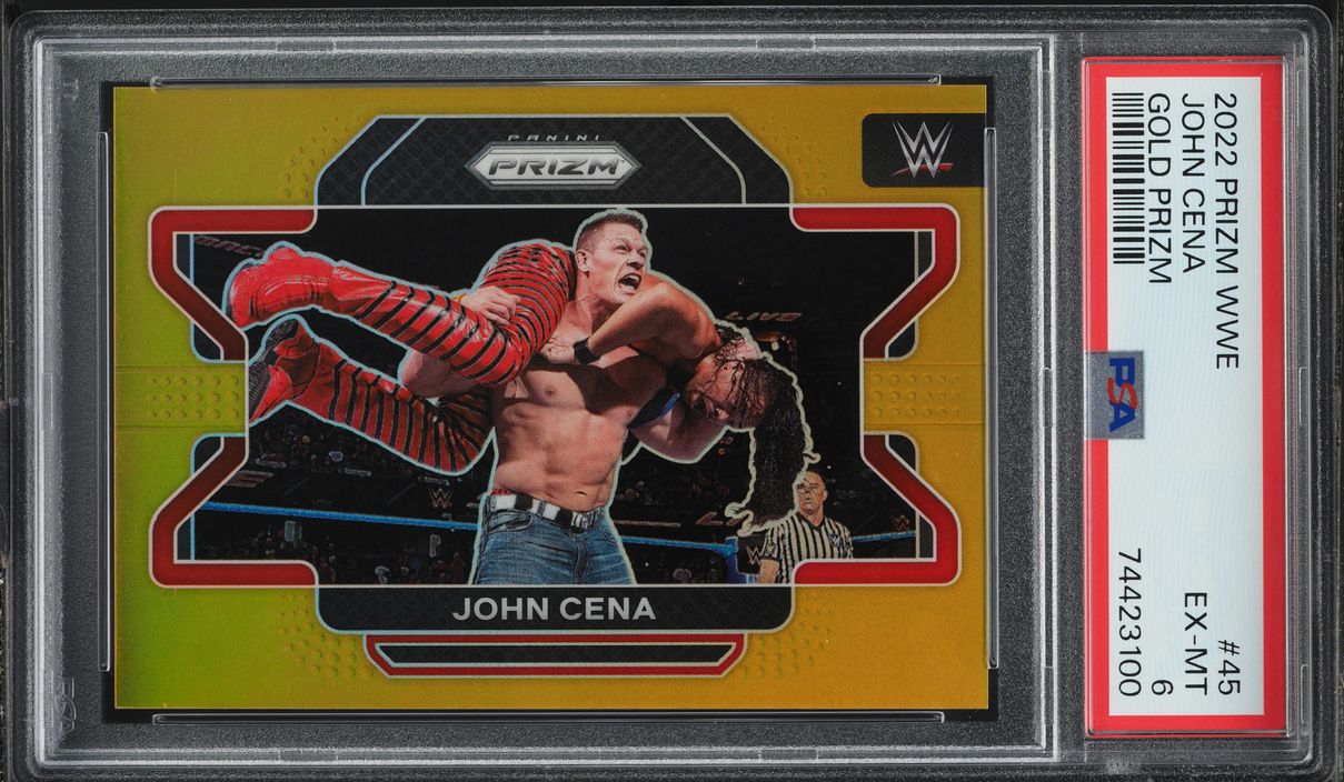 2022 Panini Prizm WWE Gold John Cena 1/10 #45 PSA 6 EXMT