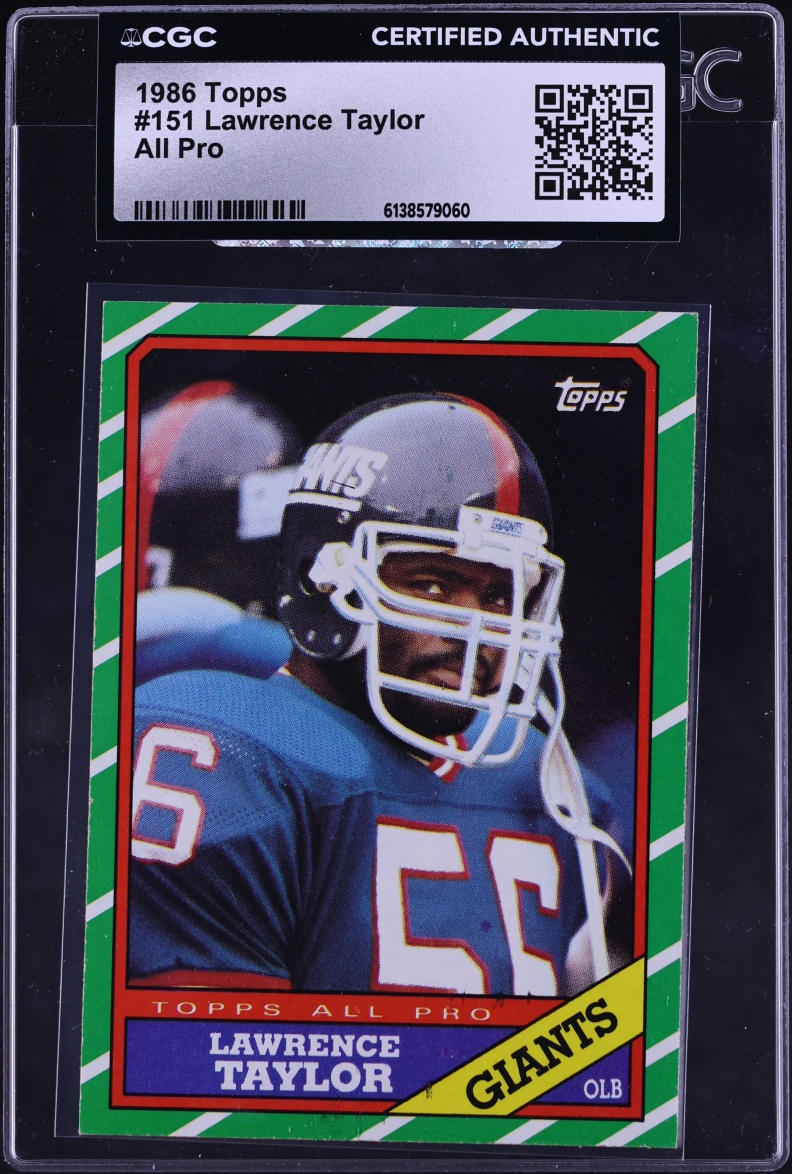 1986 Topps Football Lawrence Taylor ALL PRO #151 CGC AUTH