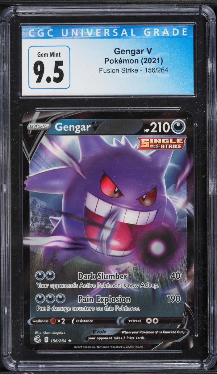 2021 Pokemon Sword & Shield Fusion Strike Gengar V #156 CGC 9.5 GEM MINT