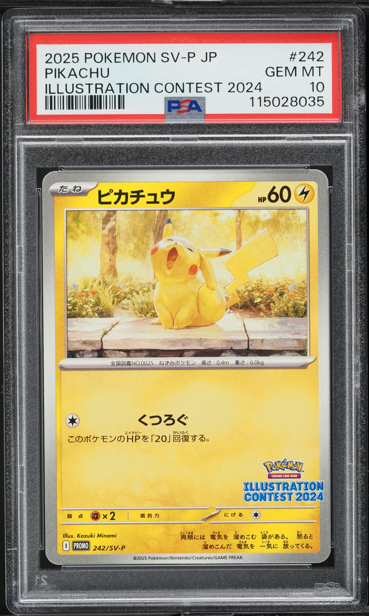 PSA１０　2025 ピカチュウ #242 イラストコンテスト 2025 Pokemon Japanese Sv-P Promo Illustration Contest 2024 Pikachu