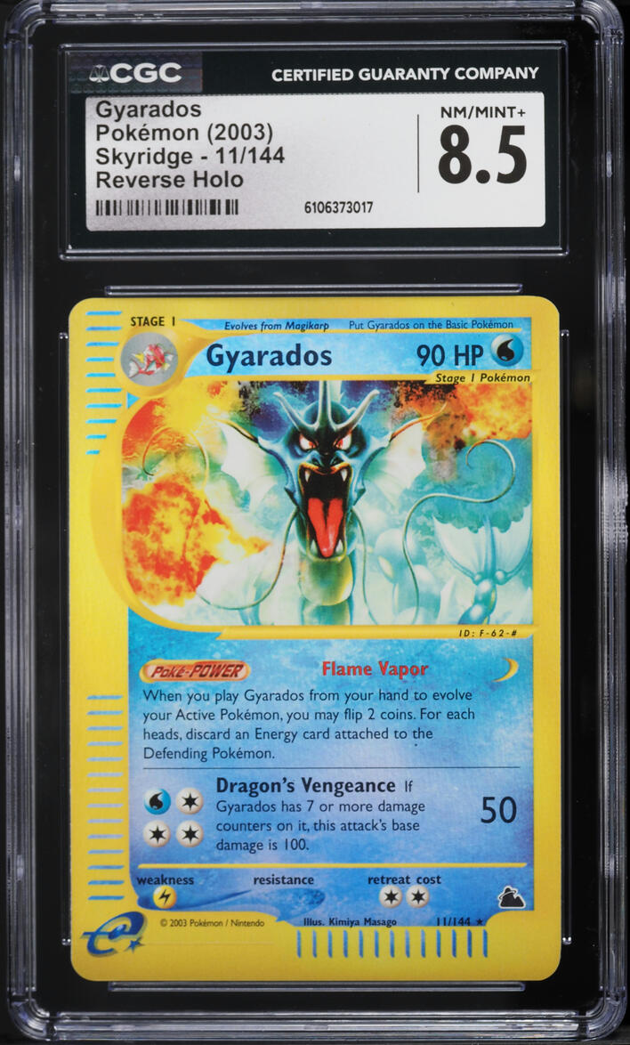 2003 Pokemon Skyridge Reverse Holo Gyarados #11 CGC 8.5 NM-MT+