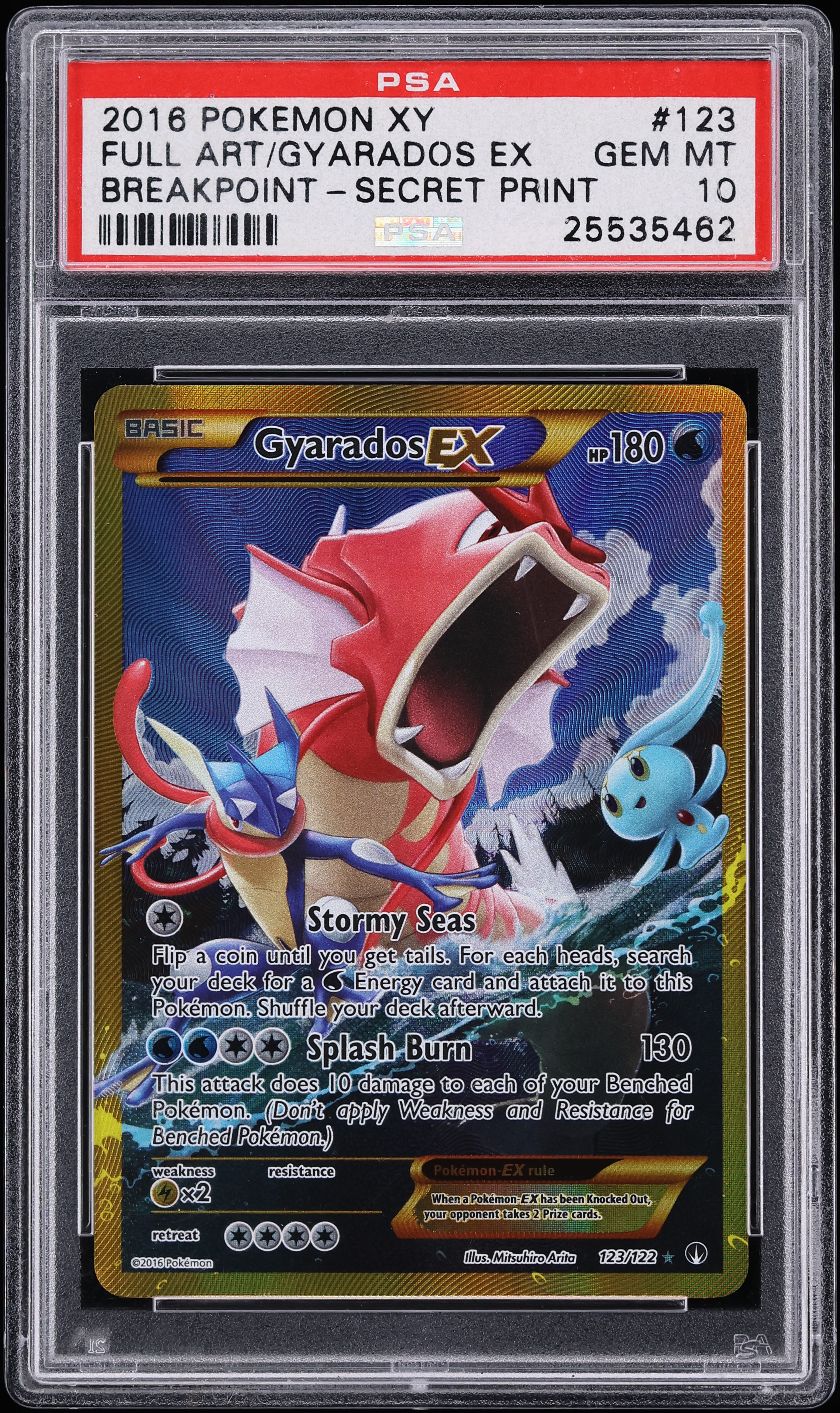 2016 Pokemon XY Breakpoint SEC Gyarados EX #123 PSA 10 GEM MINT