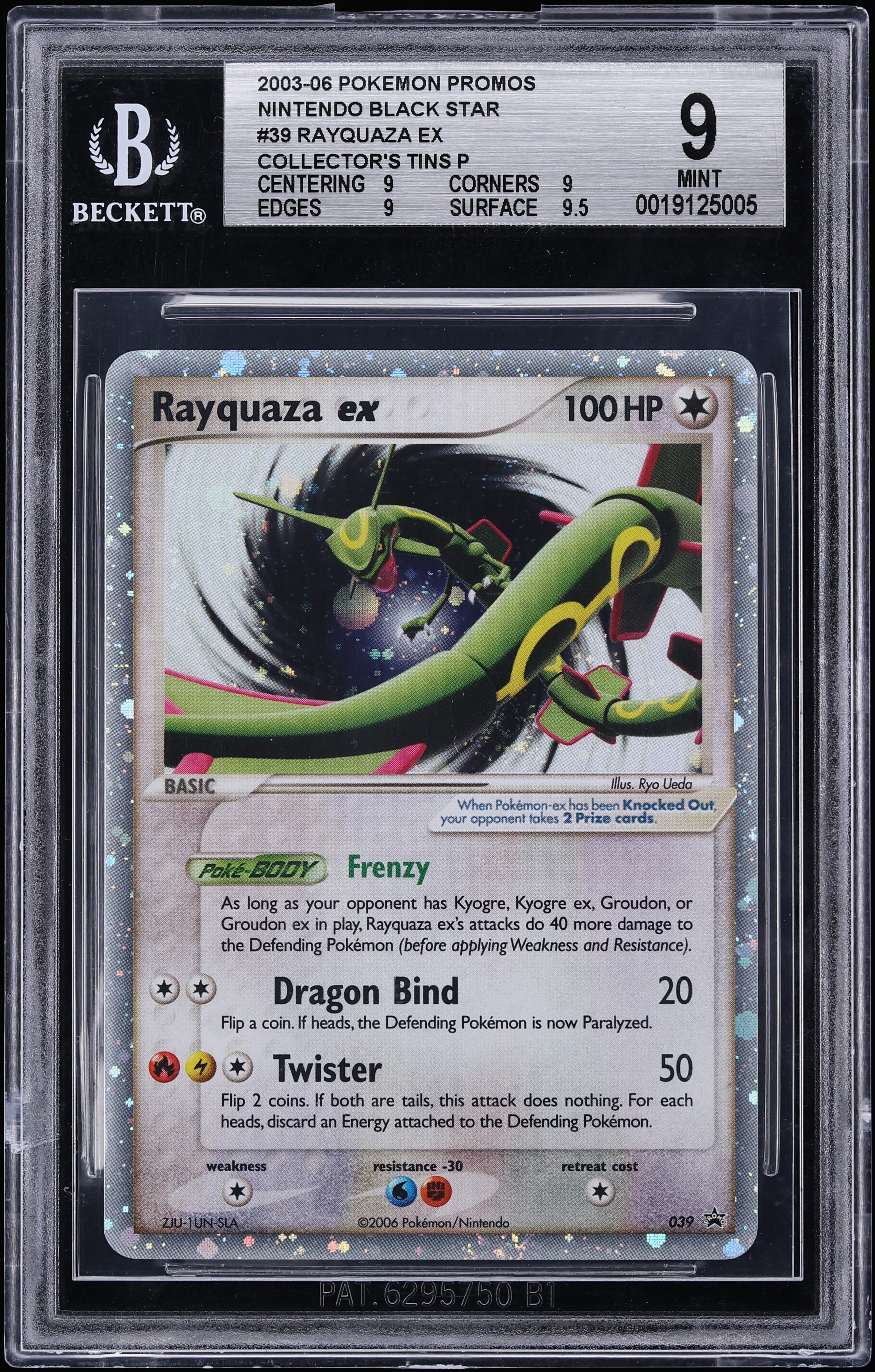 2003 Pokemon EX Black Star Promo Collector's Tins Rayquaza ex #039 BGS 9 MINT
