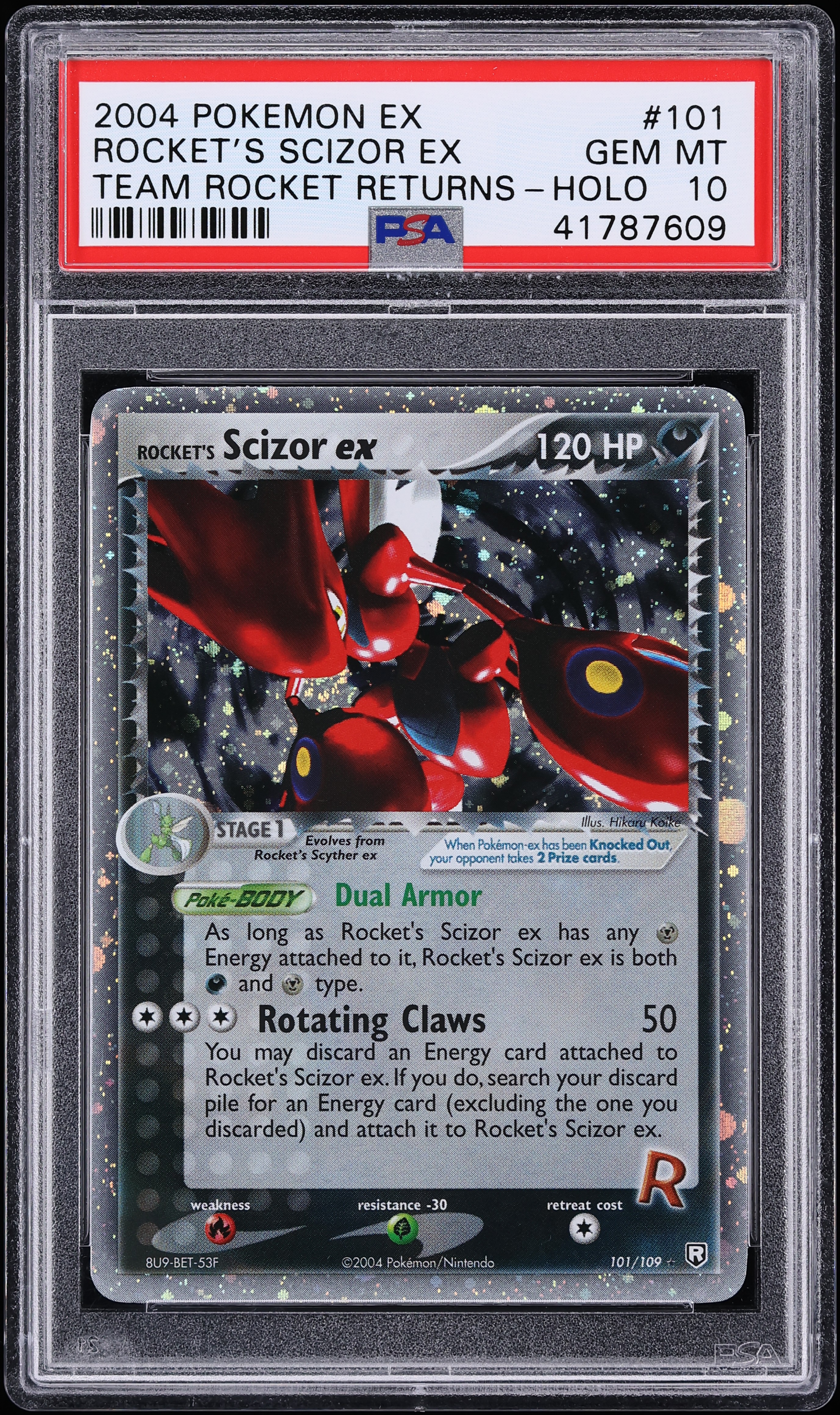 2004 Pokemon EX Team Rocket Returns Holo Rocket's Scizor ex #101 PSA 10 GEM MINT