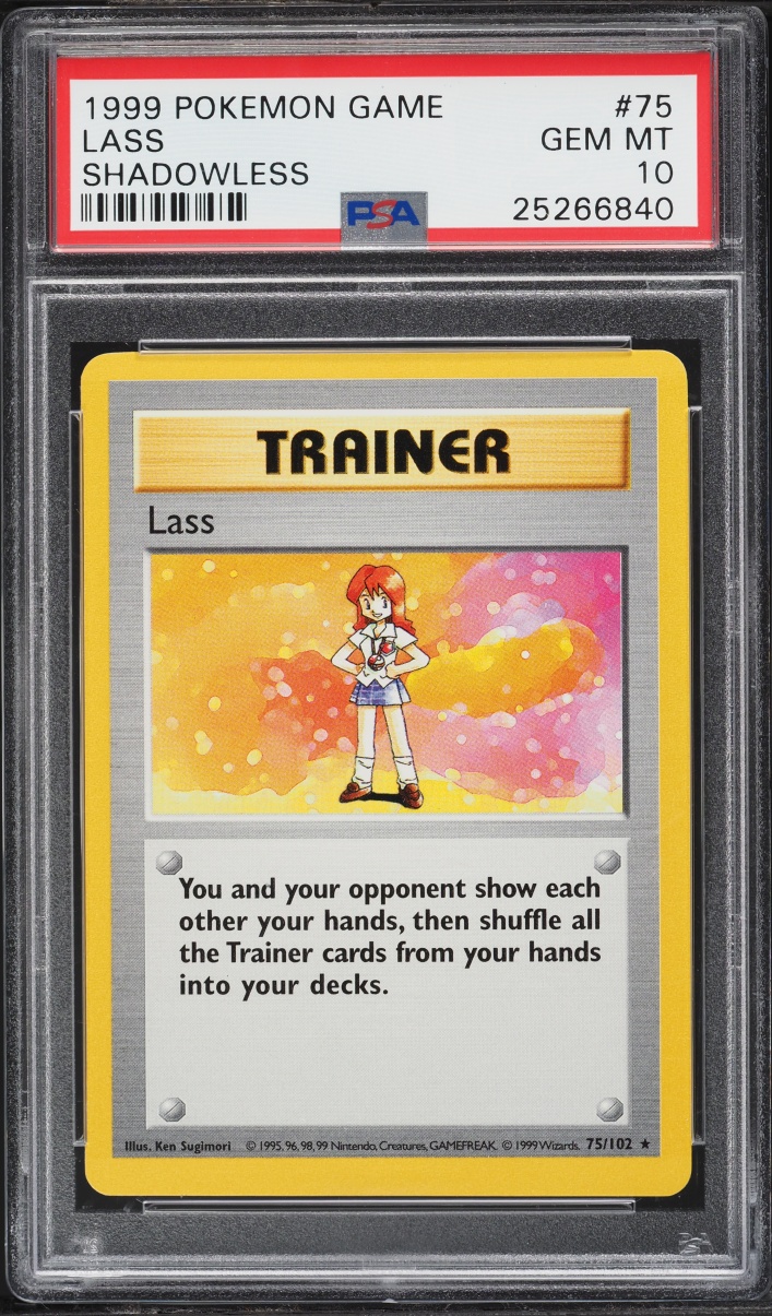 1999 Pokemon Base Set Shadowless Lass #75 PSA 10 GEM MINT