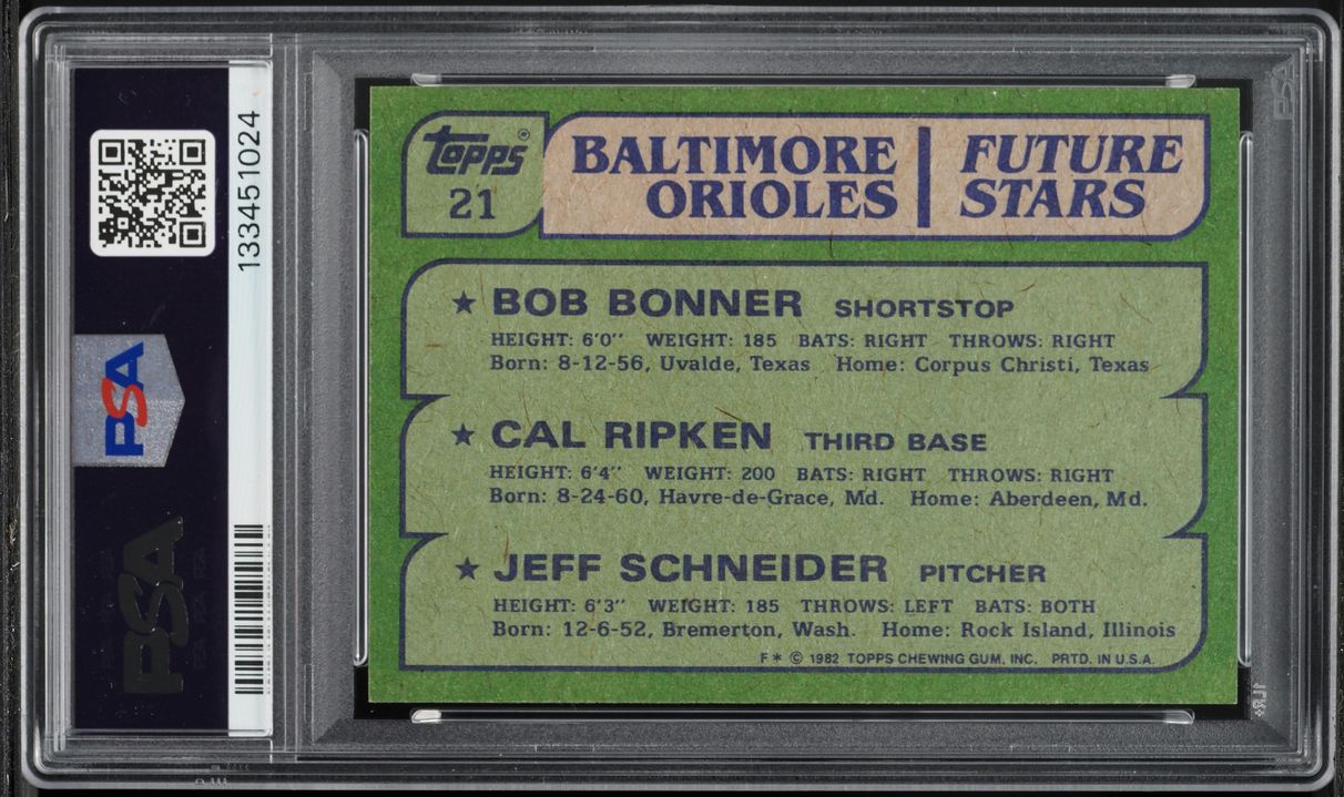 1982 Topps Cal Ripken Jr. ROOKIE #21 PSA 8.5 NM-MT+