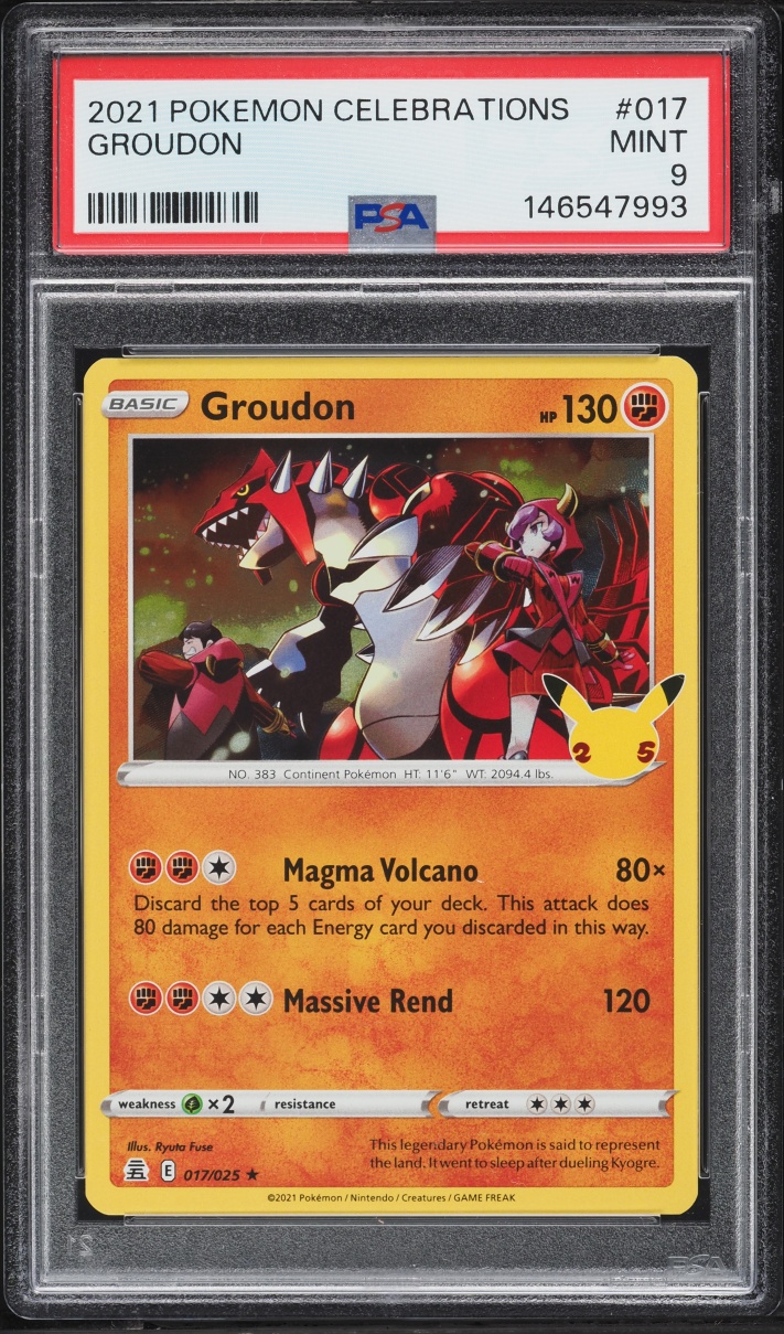 2021 Pokemon Sword & Shield Celebrations Groudon #17 PSA 9 MINT