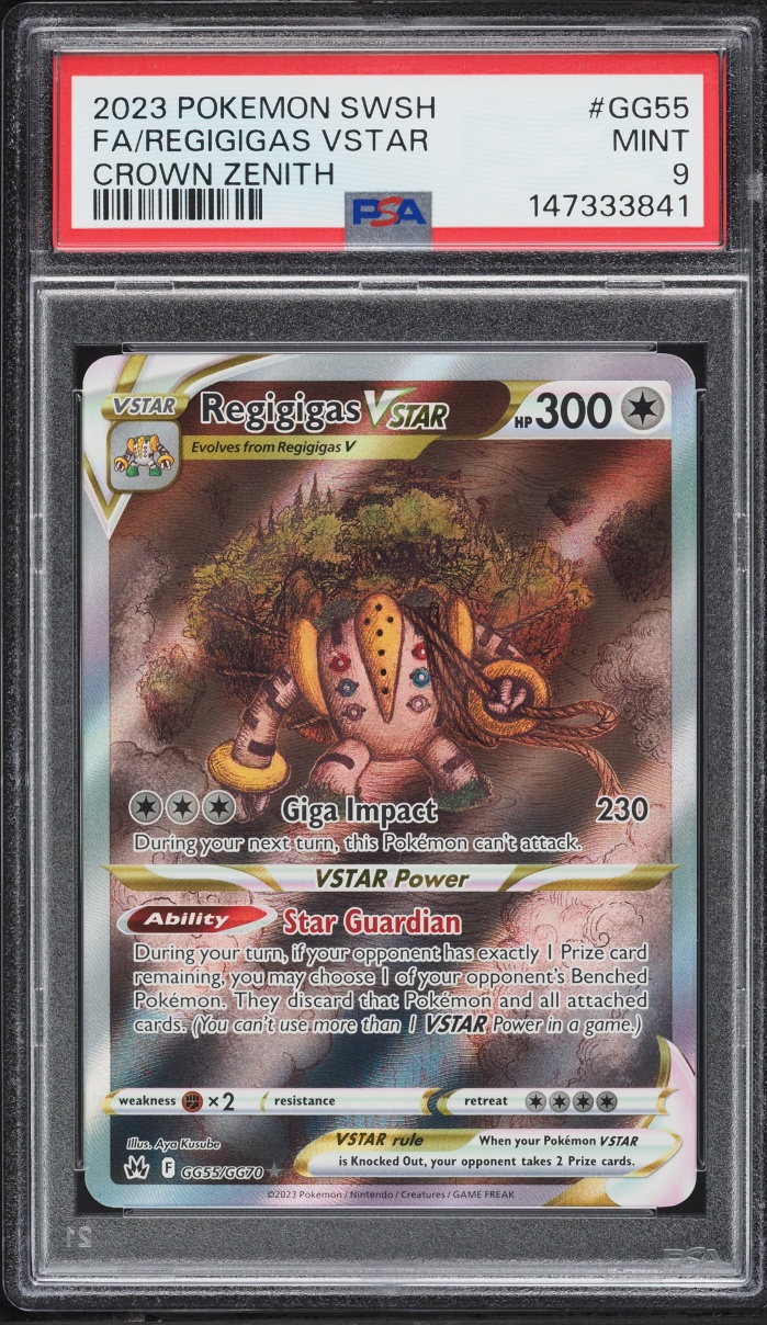 2023 Pokemon Sword & Shield Crown Zenith Alt Art Regigigas VSTAR #GG55 PSA 9 MINT