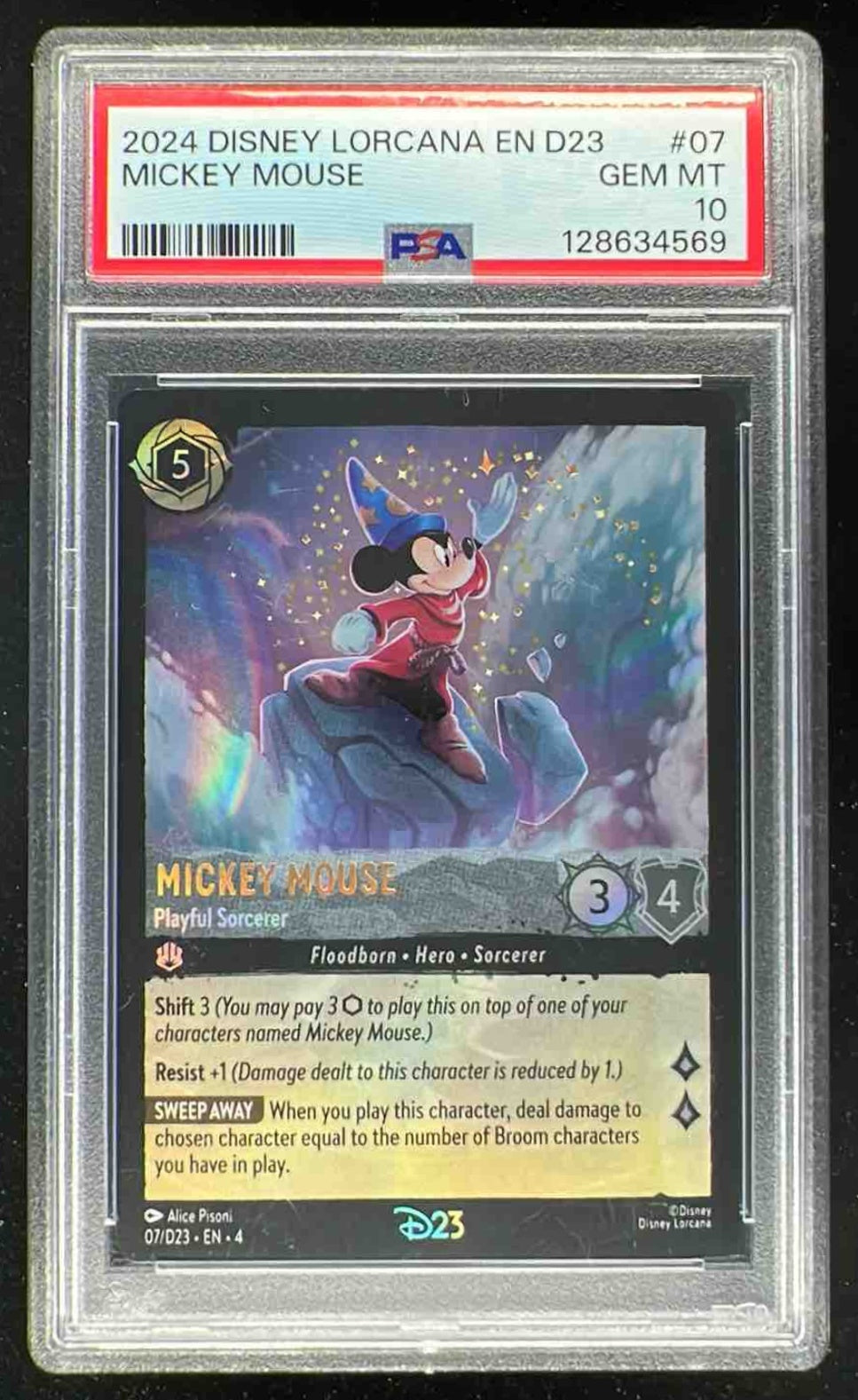 ロルカナ D23 2022 Mickey Mouse 鑑定済６サイン入 2022 Disney Lorcana D23 Expo - Mickey Mouse Brave #1 PSA 10 💎 Gem