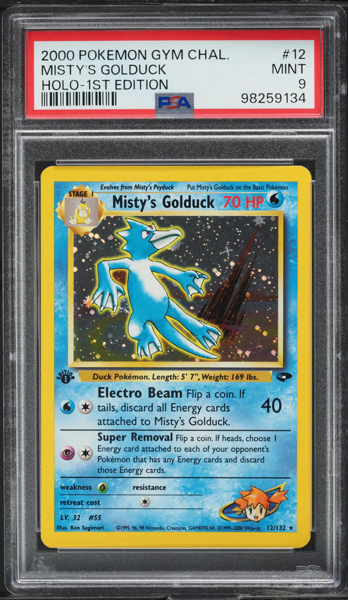 2000 Pokemon Gym Challenge 1st Edition Holo Misty's Golduck #12 PSA 9 MINT