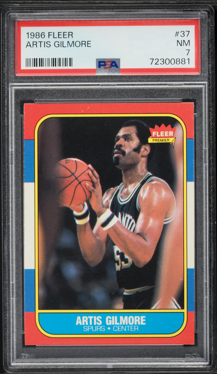 1986 Fleer Basketball Artis Gilmore #37 PSA 7 NRMT