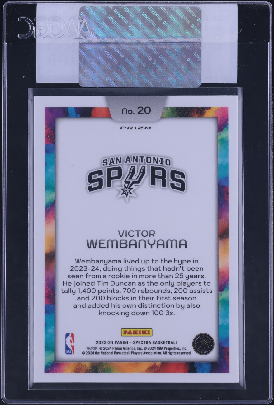 2023 Panini Spectra Color Blast Victor Wembanyama ROOKIE #20 CGC AUTH