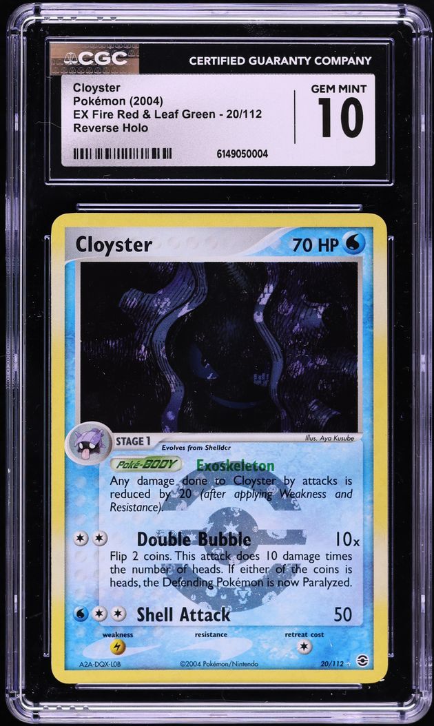 2004 Pokemon EX Fire Red & Leaf Green Reverse Holo Cloyster #20 CGC 10 GEM MINT