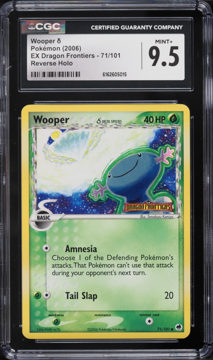 2006 Pokemon EX Dragon Frontiers Reverse Holo Wooper #71 CGC 9.5 MINT+