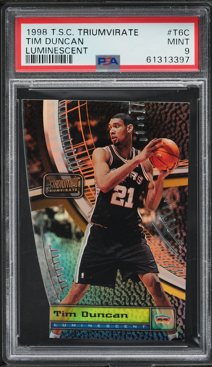 1998 Stadium Club Triumvirate Luminescent Tim Duncan #T6C PSA 9 MINT