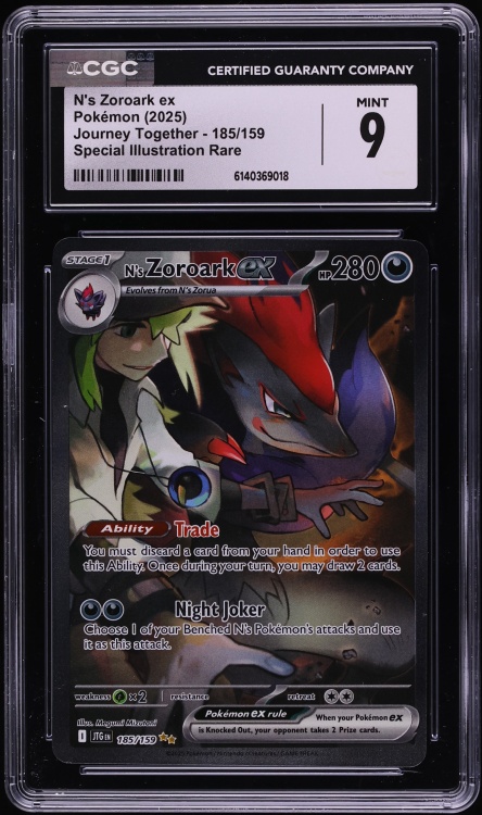 2025 Pokemon Scarlet & Violet Journey Together SIR N's Zoroark EX #185 CGC 9 MINT