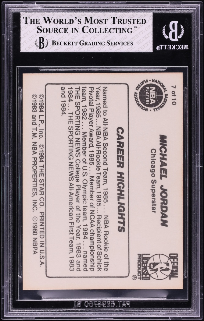 1986 Star Basketball Michael Jordan ROOKIE #7 BGS 7 NRMT