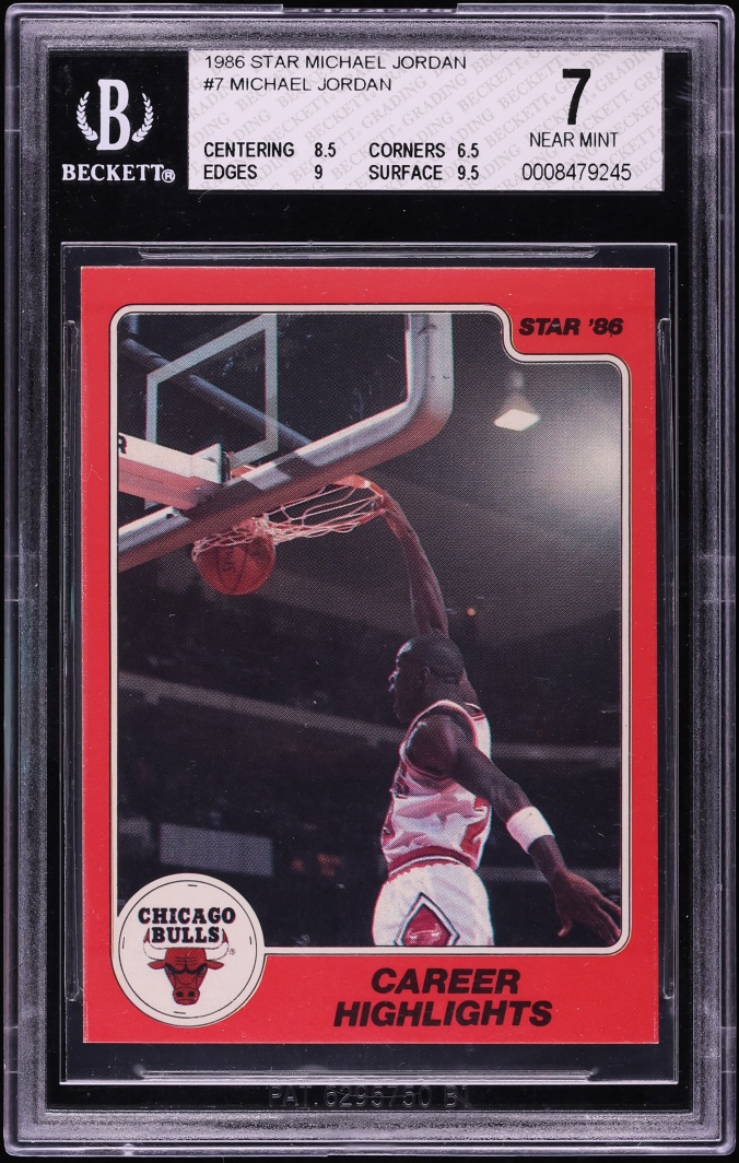 1986 Star Basketball Michael Jordan ROOKIE #7 BGS 7 NRMT