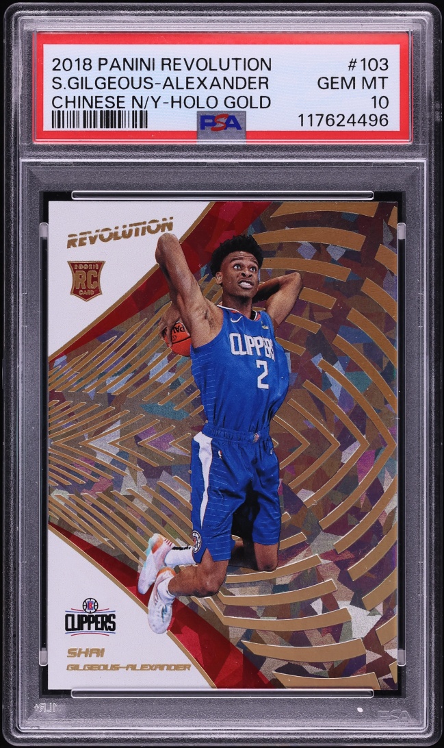 2018 Panini Revolution Chinese New Year Holo Gold Shai Gilgeous-Alexander ROOKIE /8 #103 PSA 10