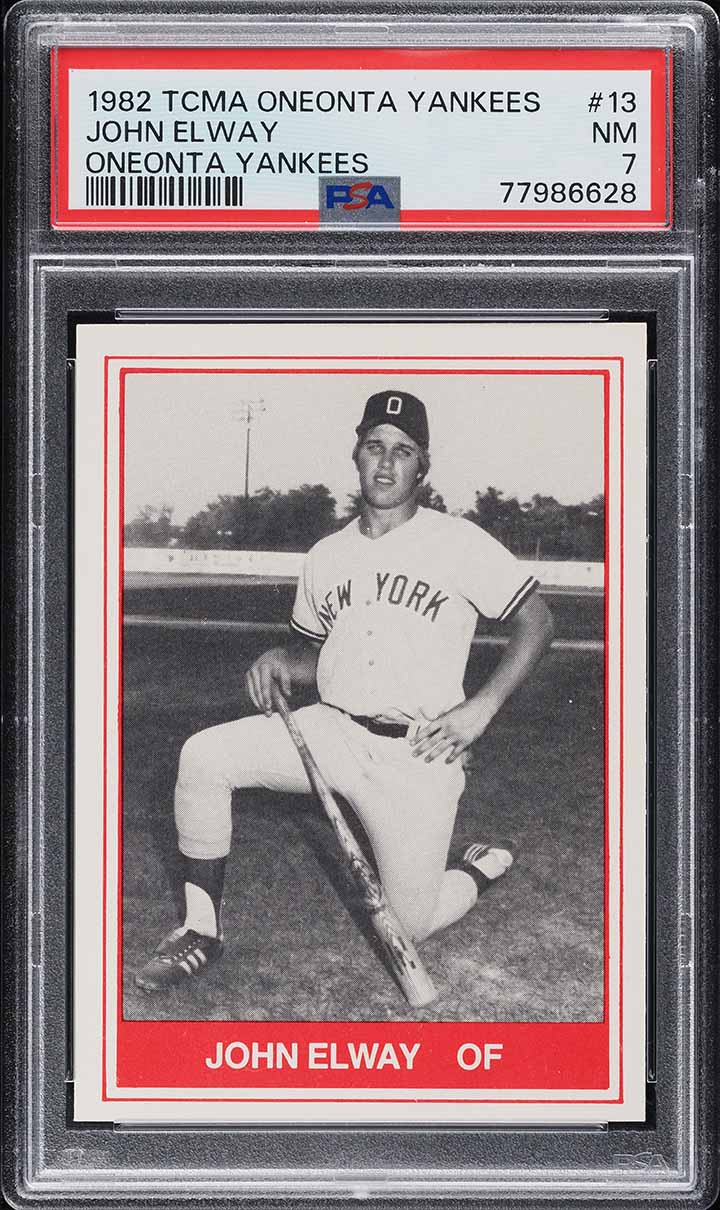 1982 TCMA Oneonta Yankees John Elway ROOKIE #13 PSA 7 NRMT