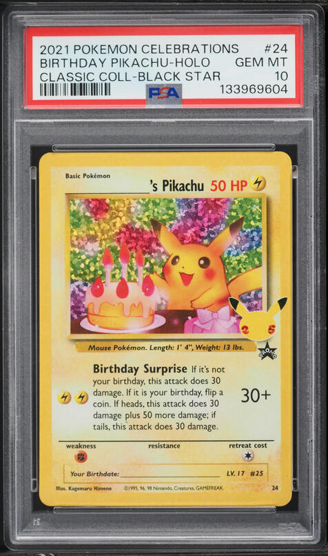 2021 Pokemon Japanese Promo 25th Anniversary Holo Birthday Pikachu