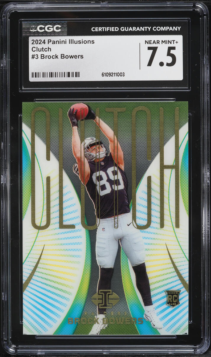2024 Panini Illusions Clutch Brock Bowers ROOKIE #3 CGC 7.5 NRMT+