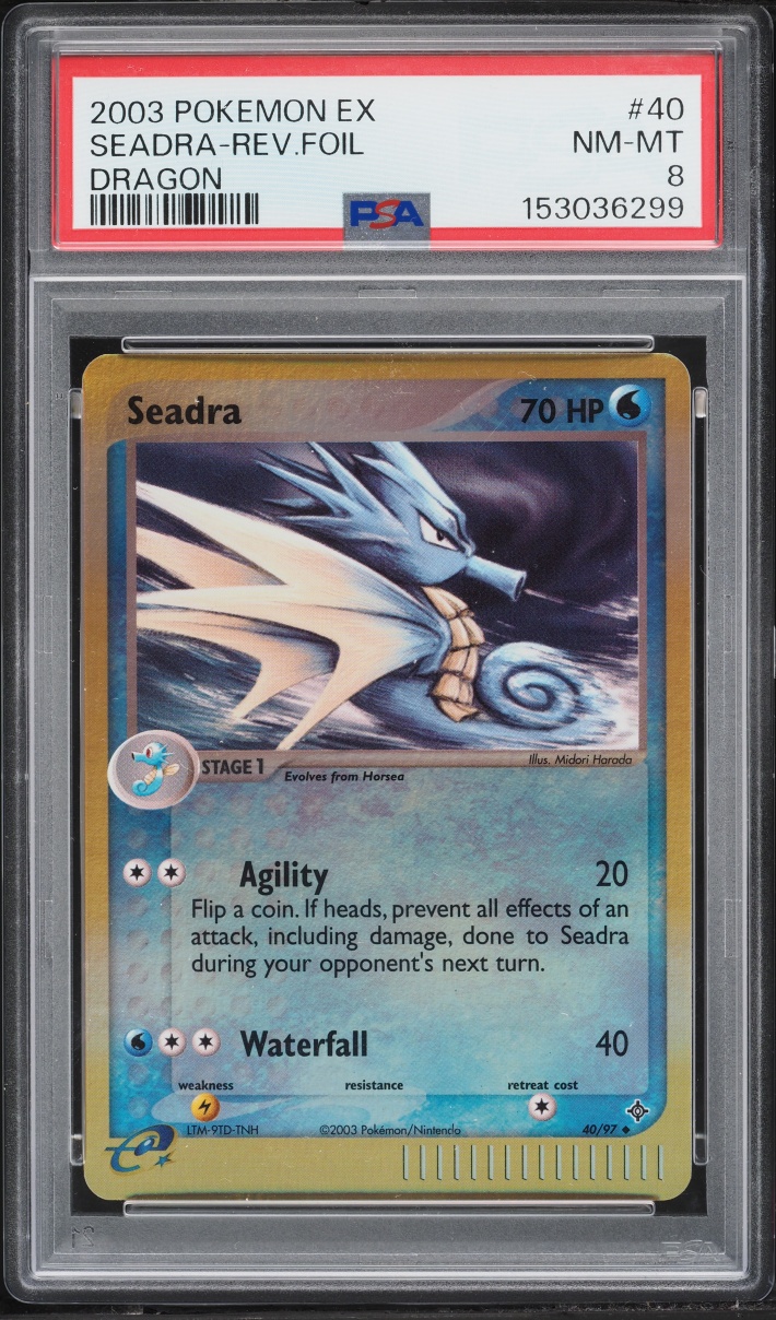 2003 Pokemon EX Dragon Reverse Holo Seadra #40 PSA 8 NM-MT
