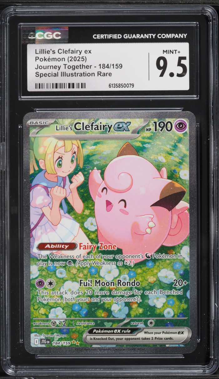 2025 Pokemon Scarlet & Violet Journey Together SIR Lillie's Clefairy EX #184 CGC 9.5 MINT+